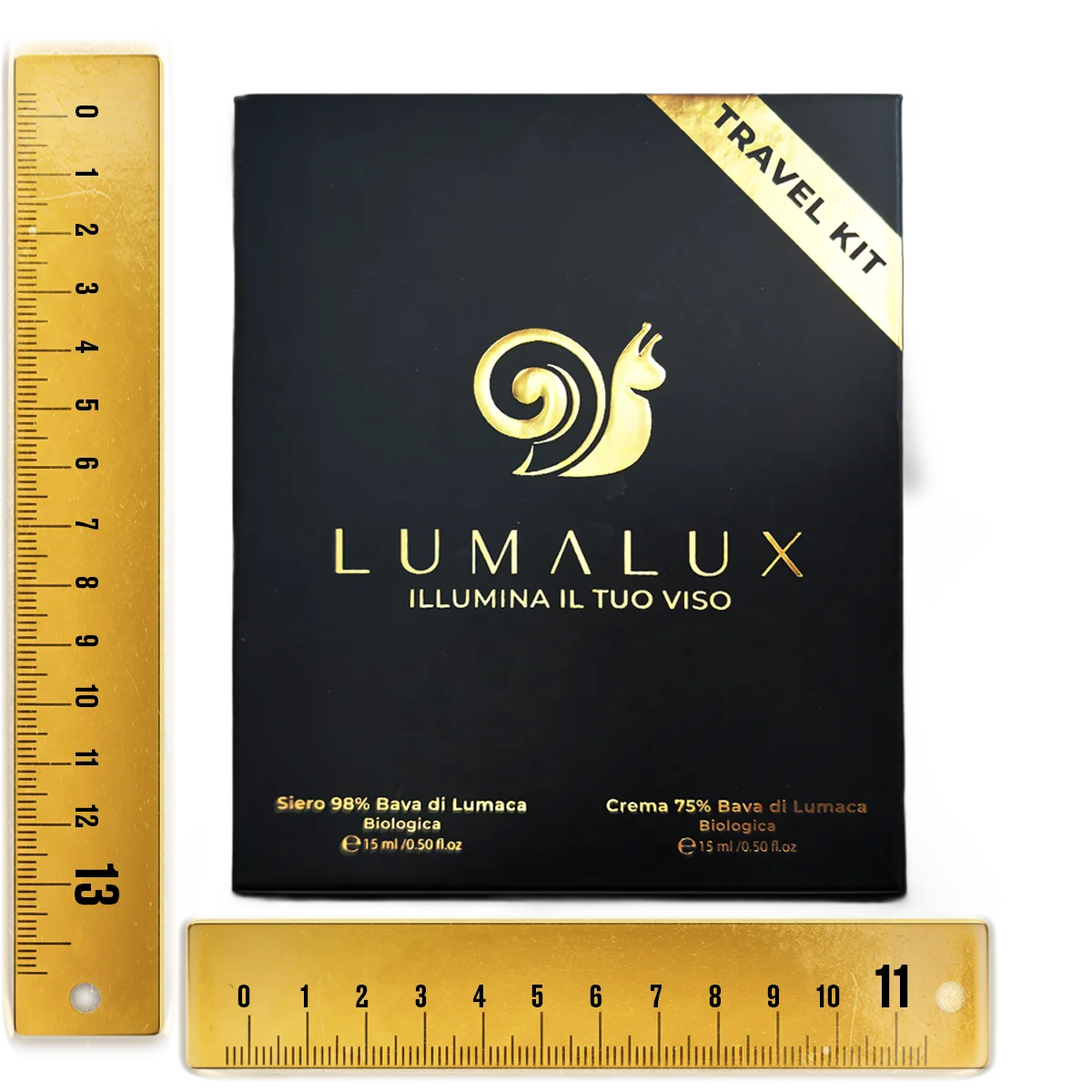 Travel Kit Lumalux — formato ultra compatto